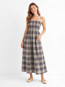 Scoup - Smocked Olive Strappy Dress