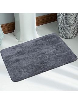 Saral Home - Grey Cotton Anti-Skid Bathmat - 60 x 100 cm