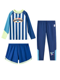 Little Surprise Box - Blue Stripes T-Shirt, Shorts and Pant with Wash Bag (Set of 4)