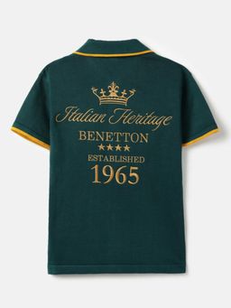 United Colors of Benetton - Teal Regular Fit Embroidered Polo T-shirt