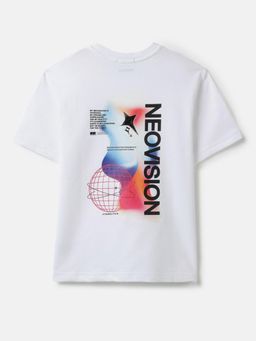 United Colors of Benetton - White Relaxed Fit Round Neck Graphic Printed T-shirt