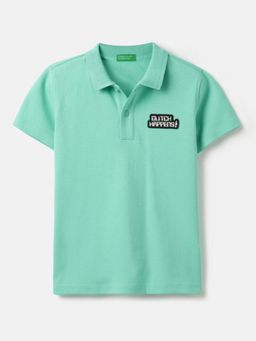 United Colors of Benetton - Green Regular Fit Solid Polo T-shirt