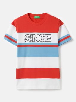United Colors of Benetton - Multi-Color Regular Fit Round Neck Striped T-shirt