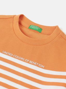 United Colors of Benetton - Multi-Color Regular Fit Round Neck Striped T-shirt