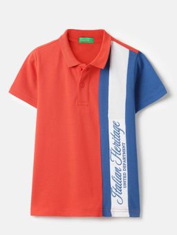 United Colors of Benetton - Red Regular Fit Embroidered Polo T-shirt