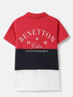 United Colors of Benetton - Multi-Color Regular Fit Colorblocked Polo T-shirt