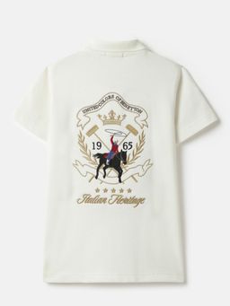 United Colors of Benetton - White Regular Fit Embroidered Polo T-shirt