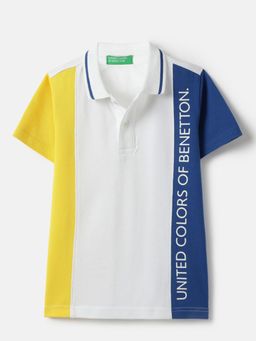 United Colors of Benetton - Multi-Color Regular Fit Colorblocked Polo T-shirt
