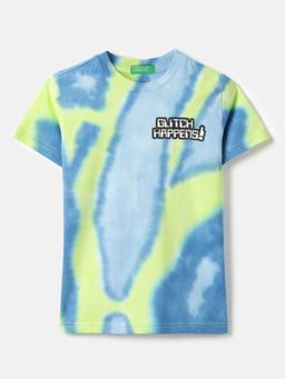 United Colors of Benetton - Blue Regular Fit Round Neck Typography T-shirt