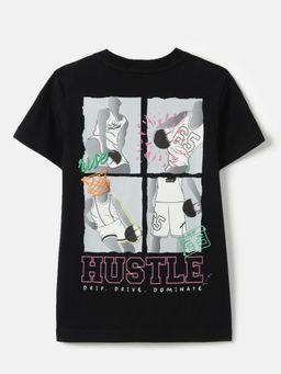 United Colors of Benetton - Black Regular Fit Round Neck Graphic Printed T-shirt