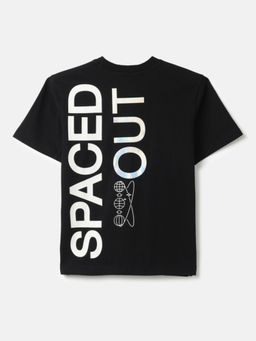 United Colors of Benetton - Black Relaxed Fit Round Neck Typography Printed T-shirt