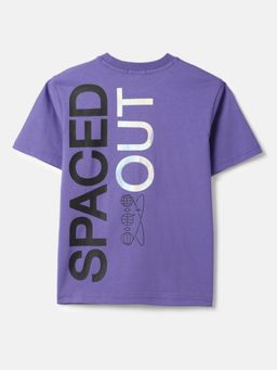 United Colors of Benetton - Lavender Relaxed Fit Round Neck Typography Printed T-shirt
