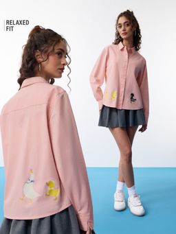 The Souled Store - Women Originals: Exceptional Pink Relaxed Shirt