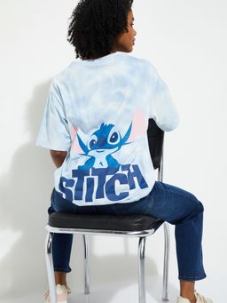 max - Women Blue Stitch Graphic Print T-shirt