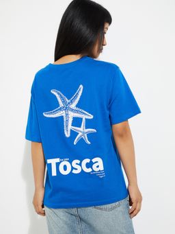 max - Women Blue Alaya F X Back Printed T-shirt