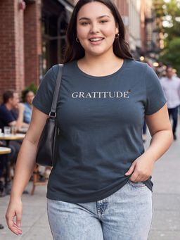 max - Women Blue Embroidered T-shirt