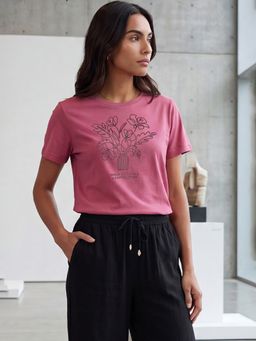 max - Women Pink Printed T-shirt