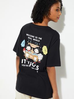 max - Women Black Friends Graphic Printed T-shirt