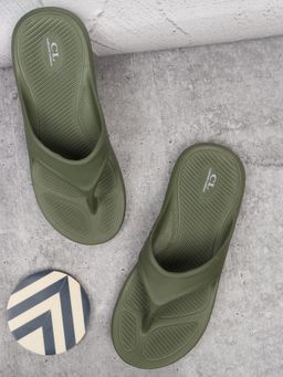Carlton London - Solid Olive Thong Flip-flops