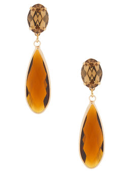 Anton Heunis - Womens Crystal Drop Earrings Amber & Gold