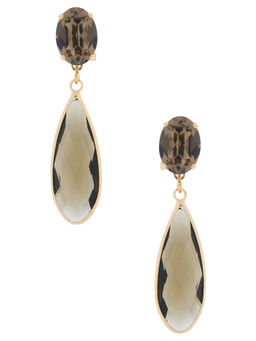 Anton Heunis - Womens Crystal Drop Earrings Greige & Gold