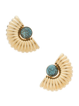 Anton Heunis - Big Arch Womens Statement Semi Precious Stones Studs Aqua