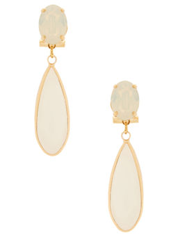 Anton Heunis - Womens Crystal Teardrop Drop Earrings White & Gold