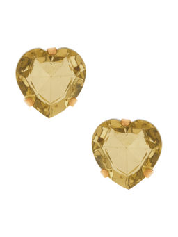 Anton Heunis - Heart Post Womens Gold-Plated Crystal Accent Stud Earrings Gold