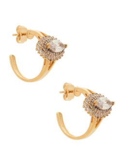 Anton Heunis - Womens Gold-Plated Crystal Halo Huggie Earrings Gold