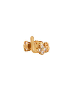 Anton Heunis - Floral Womens Crystal-Embellished Ear Cuff Gold