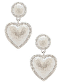 Amber Sceats - Corinth Womens Heart Drop Earrings Silver