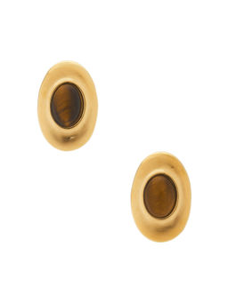 Amber Sceats - Bisbee Womens Cat-Eye Stone Stud Earrings Gold