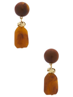 Amber Sceats - Gemstone Womens Post-Back Drop Earrings Brown