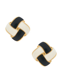 Amber Sceats - Womens Gold-Tone Acrylic Stud Earrings Black