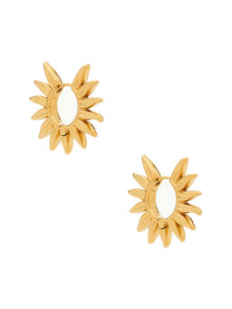 EMMA PILLS - Womens Sun Motif Latch-Back Hoop Earrings Gold