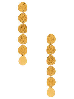 EMMA PILLS - Sunset Hour Womens Gold-tone Plated Textured Drop Earrings Gold