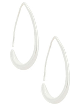 Ettika - Womens Minimal Threader Hoop Earrings Silver