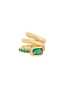 Ettika - Cluster Womens No-Piercing Crystal Ear Cuff Gold Green