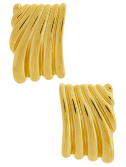Galley Los Angeles - Womens Gold-Tone Sculpted Stud Earrings Gold