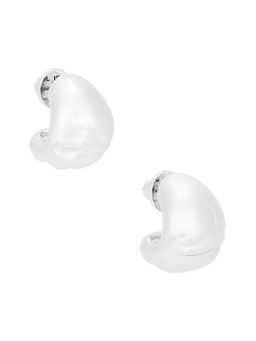 Jenny Bird - Rippled Womens Lightweight Hoop Earrings Silver