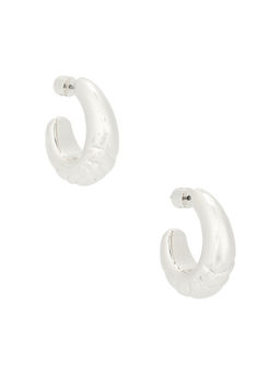 Jenny Bird - Slim Nelle Womens Lightweight Rippled Hoops Earrings Silver