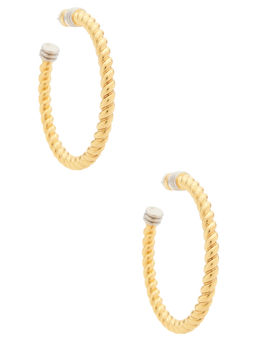 Luv AJ - XL Sierra Rope Womens Textured Rope Hoop Earrings Gold