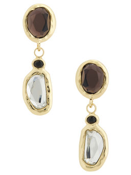 petit moments - Mosaic Womens Gemstone Drop Earrings Black