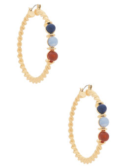 petit moments - Nautical Womens Twisted Hoop Earrings Gold
