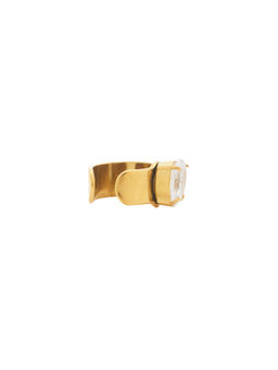 petit moments - Stone Womens No-Piercing Cubic Zirconia Ear Cuff Gold