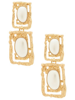 petit moments - Ocean Relic Womens Lightweight Faux Pearl Drop Earrings Gold