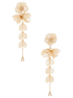 SHASHI - Womens Floral Resin Statement Drops & Danglers Earrings Ivory