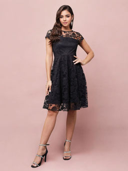 Miss Chase - Women Black Lace Party Dress
