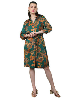 TAMISKA BY NARENDRA KUMAR - Sora Floral Printed Shirt Dress with Belt (Set of 2)