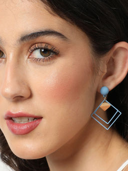Sohi - Blue Contemporary Drop Earrings
